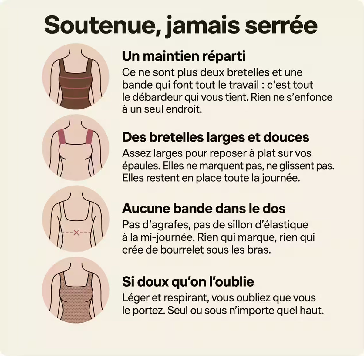 Dites adieu au soutien-gorge, gardez tout le maintien